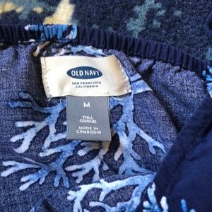 Old Navy Dresses - Old Navy Blue Coral Summer Dress Medium Tall Old Navy Dresses - Old Navy Blue Coral Summer Dress Medium Tall